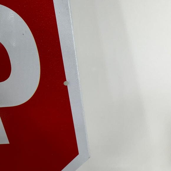 Classic Metal STOP Sign – Bold Red Octagon Wall Decor 12” - Picture 4 of 6